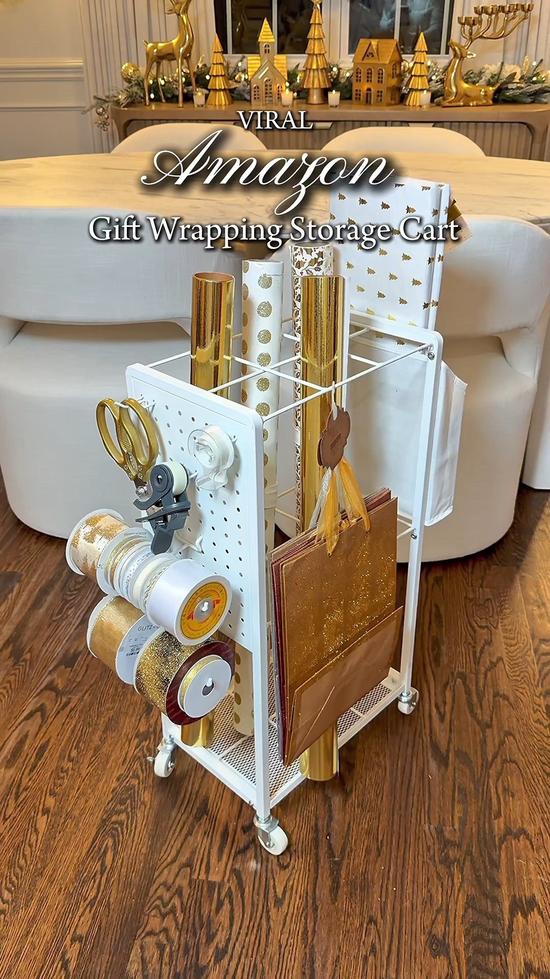 This gift wrapping storage cart is a game changer for the holidays! If you’re like me and like to wrap gifts in different areas of the home (kitchen, office, or while watching TV) then you will love this storage system. The best part is, it rolls easily into a closet, out of sight.  #organization #giftwrapping 

#LTKHoliday #LTKSeasonal #LTKGiftGuide