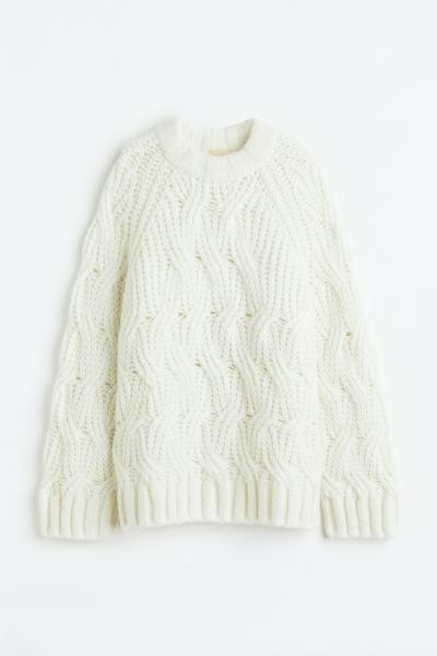 Oversized Cable-knit Wool-blend Sweater | H&M (US + CA)