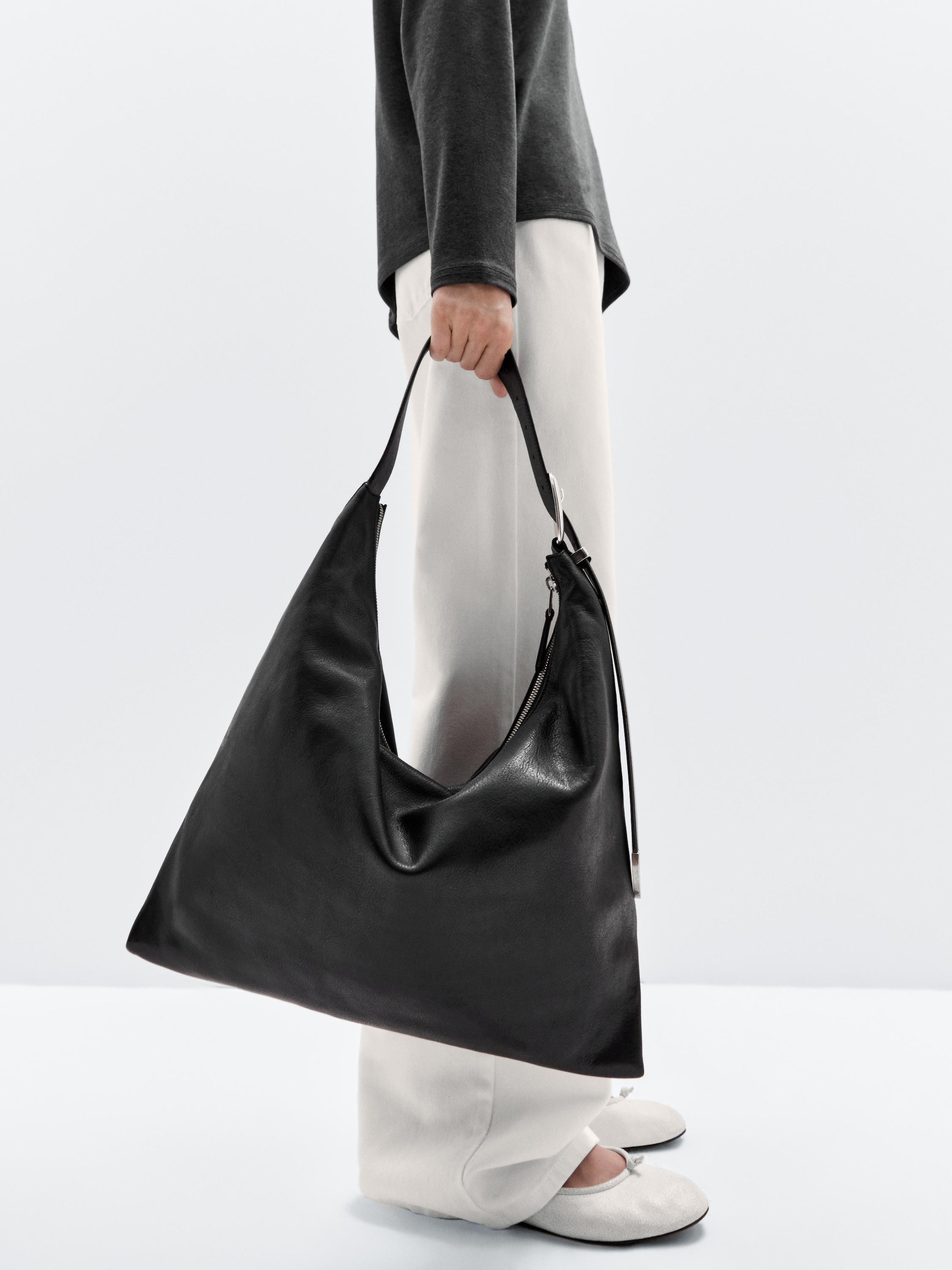 Nappa leather maxi bag | Massimo Dutti UK