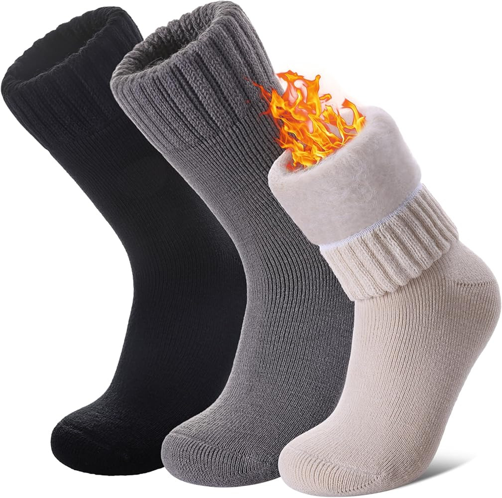 LANLEO Women Men Thermal Socks Warm Winter Extra Thick Insulated Heated Ski Crew Boot Socks for C... | Amazon (US)