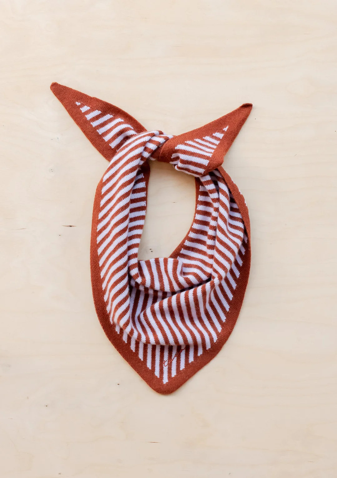 Merino Triangle Scarf in Lilac Stripe | The Tartan Blanket Co.