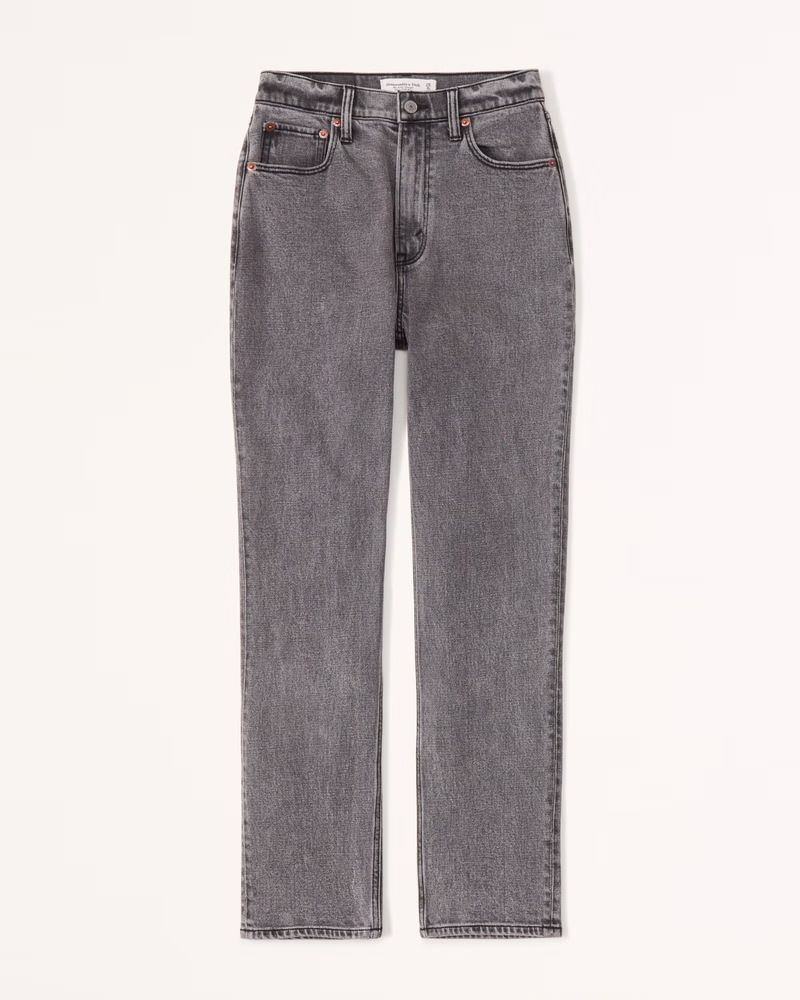 Curve Love Ultra High Rise Ankle Straight Jean | Abercrombie & Fitch (US)