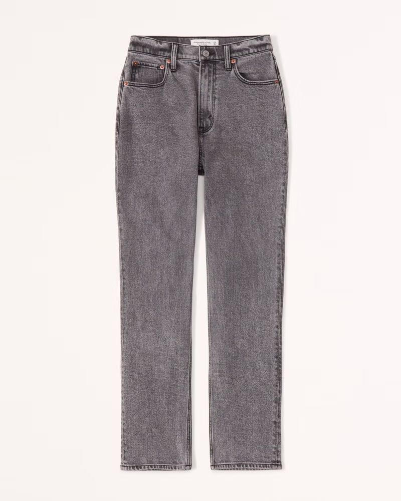 Women's Curve Love Ultra High Rise Ankle Straight Jean | Women's | Abercrombie.com | Abercrombie & Fitch (US)