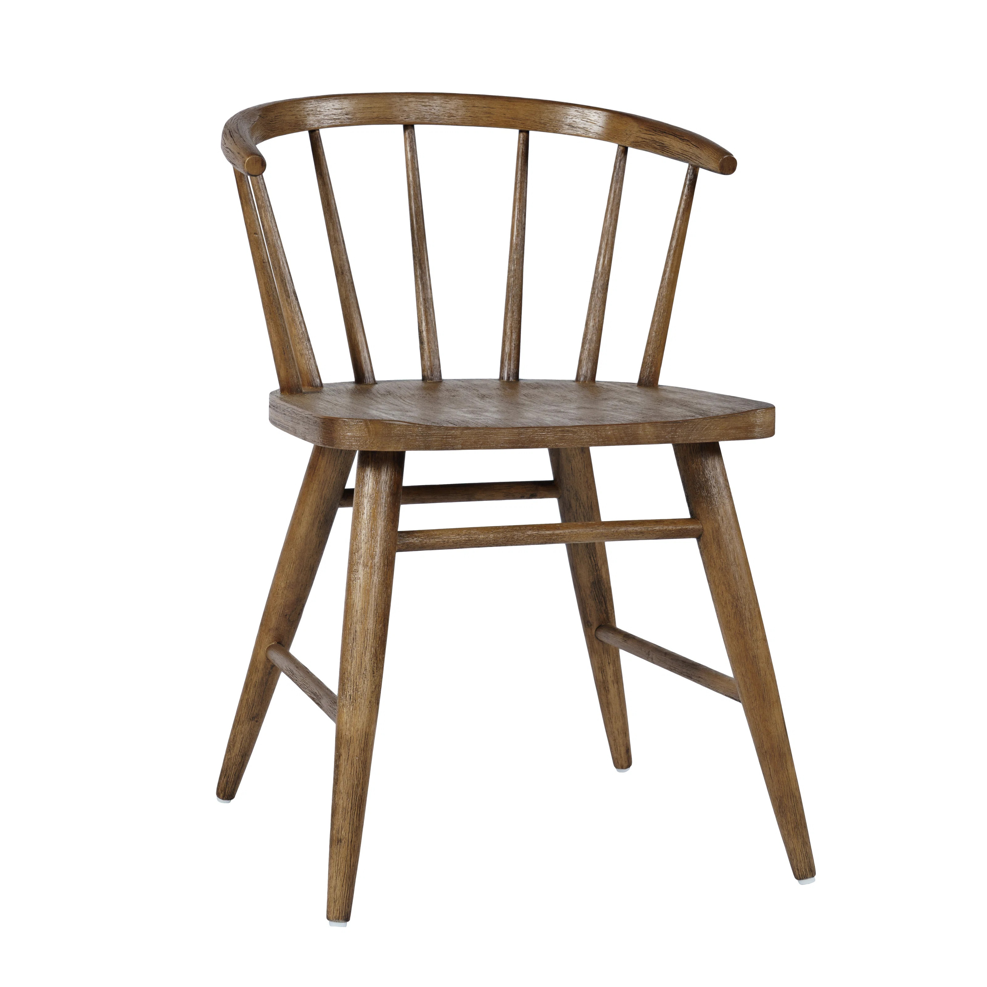 Kayoir Traditional Solid Wood Curved Back Spindle Dining Chair (Set of 2) | Wayfair North America