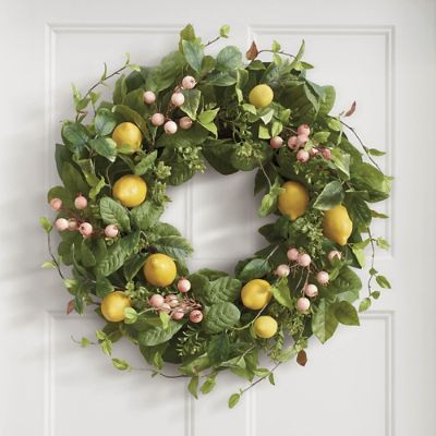 Lemon Fruity Wreath, 28" | Grandin Road | Grandin Road