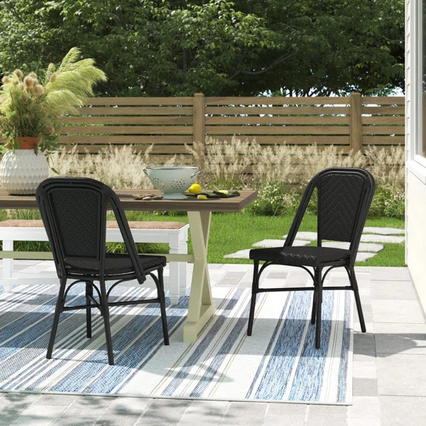 Kira Metal Outdoor Dining Side Chair (Set of 2) | Wayfair North America