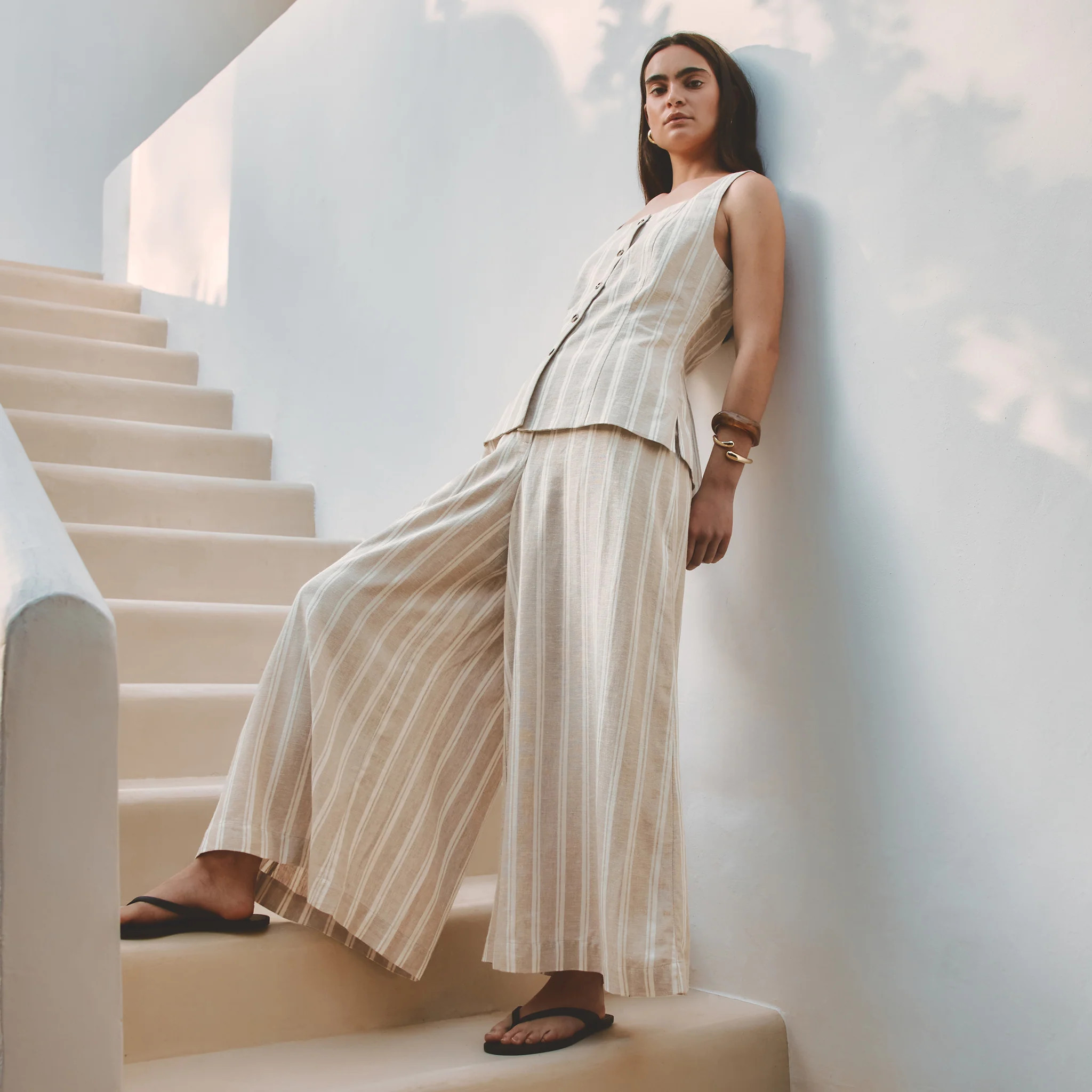 Linen Stripe Culotte | Albaray