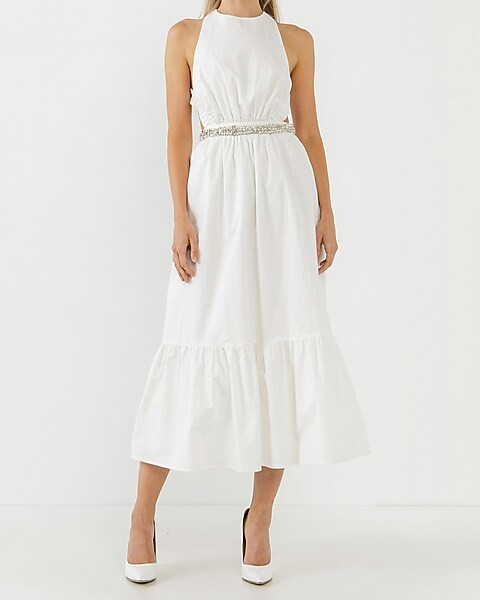 English Factory Open Back Sleeveless Maxi Dress | Express