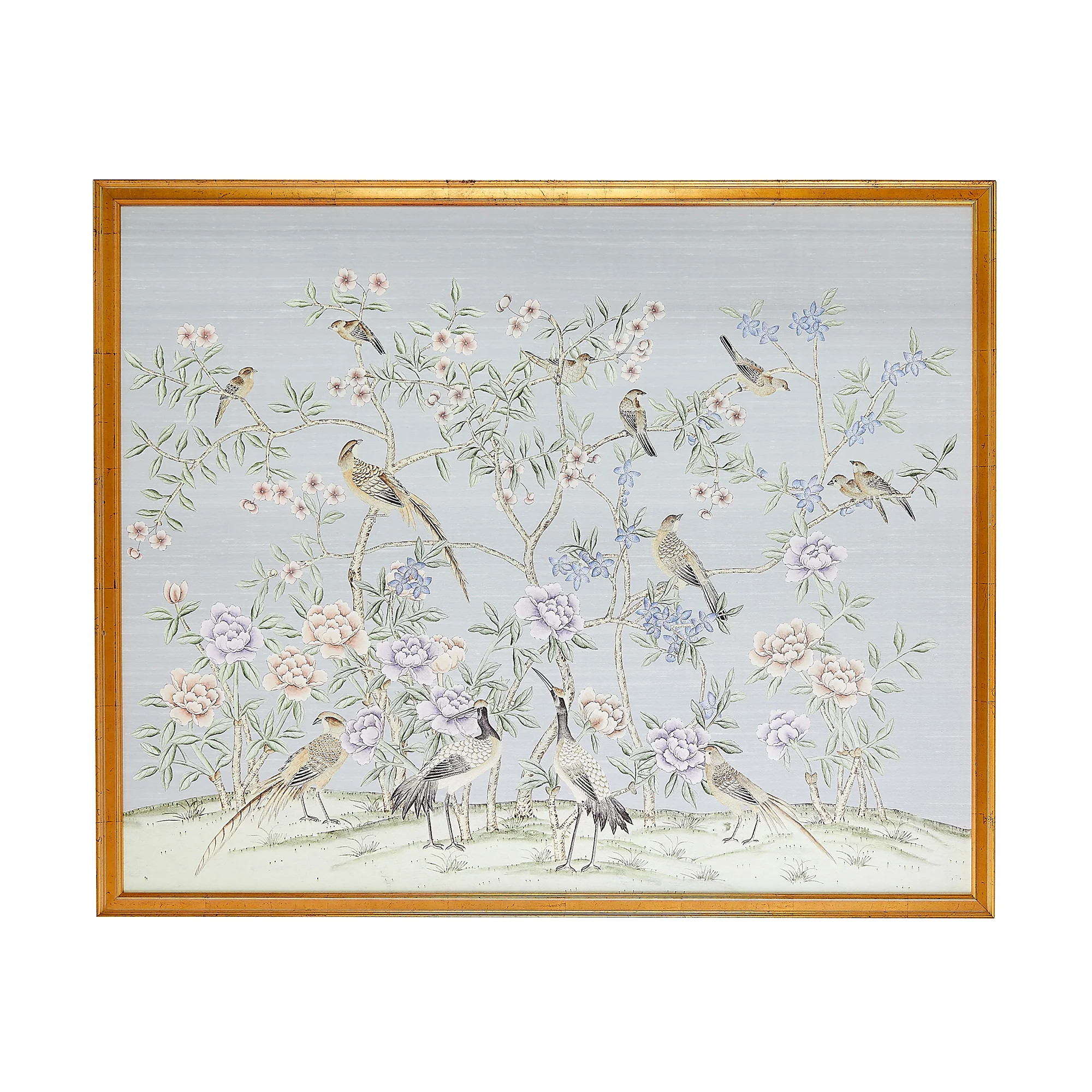 Songbird Garden in Pastel Framed Mural | Caitlin Wilson Design