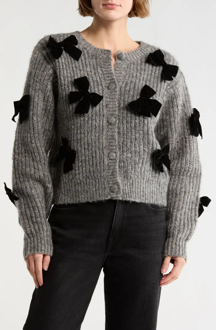 Lush Bow Appliqué Cardigan | Nordstromrack | Nordstrom Rack