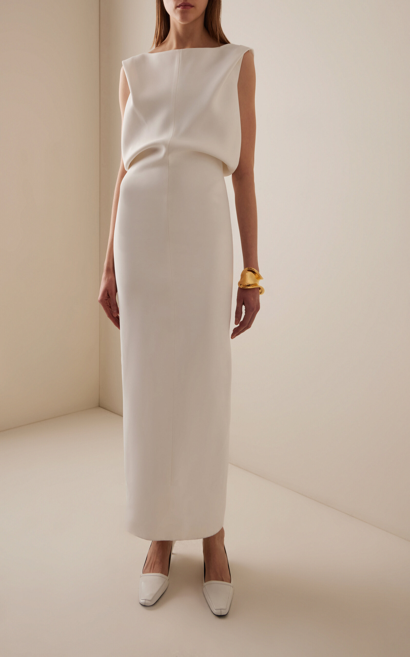 Terran Draped Crepe-Satin Maxi Dress | Moda Operandi (Global)