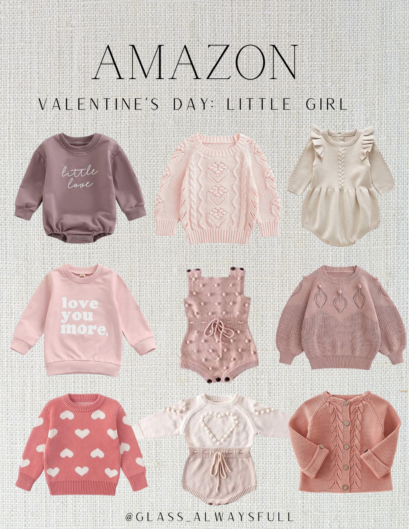 Amazon Valentine’s Day, baby girl Valentine’s Day outfit, baby girl clothes, baby girl winter clothes, baby girl spring clothes, toddler girl Valentine’s Day, Toddler girl clothes, Amazon kids, Amazon baby. Callie Glass @glass_alwaysfull 

#LTKkids #LTKbaby #LTKSeasonal