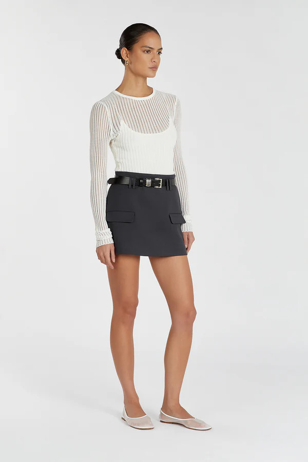 JOVIE OFF WHITE LONG SLEEVE TOP | DISSH