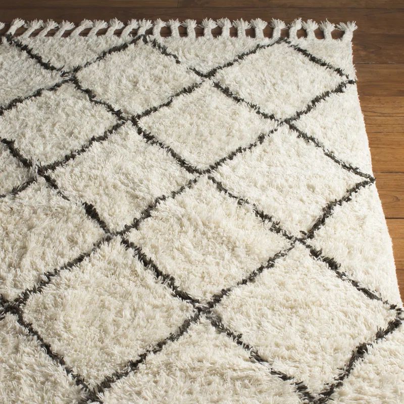 Twinar Hand-Knotted White Area Rug | Wayfair North America
