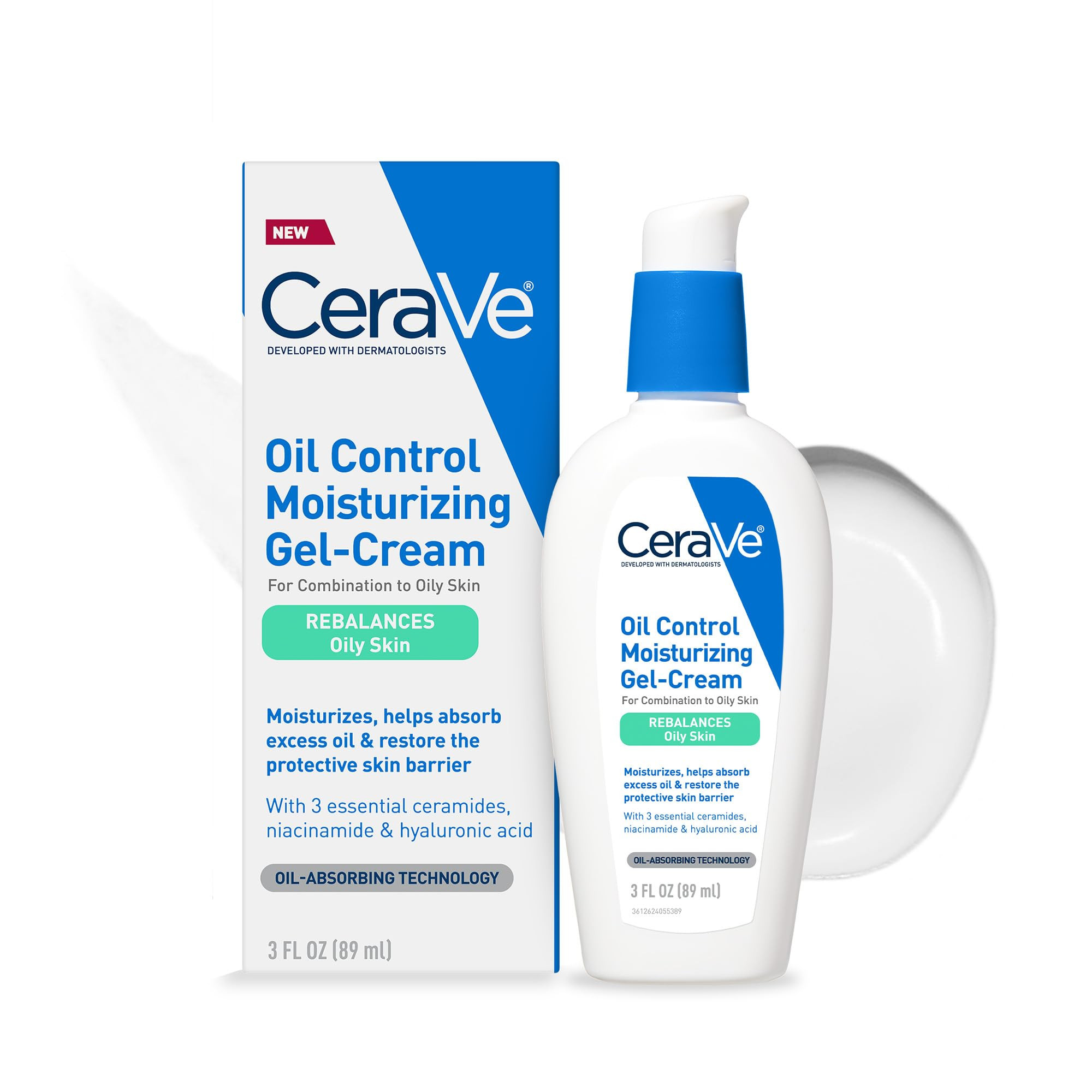 CeraVe Oil Control Moisturizing Gel-Cream, Face Moisturizer for Oily Skin, Niacinamide, Hyaluroni... | Amazon (US)