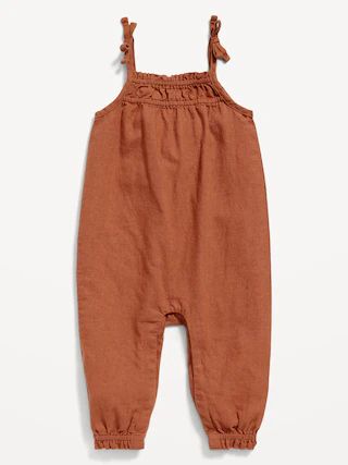 Sleeveless Tie-Knot Linen-Blend Jumpsuit for Baby | Old Navy (CA)