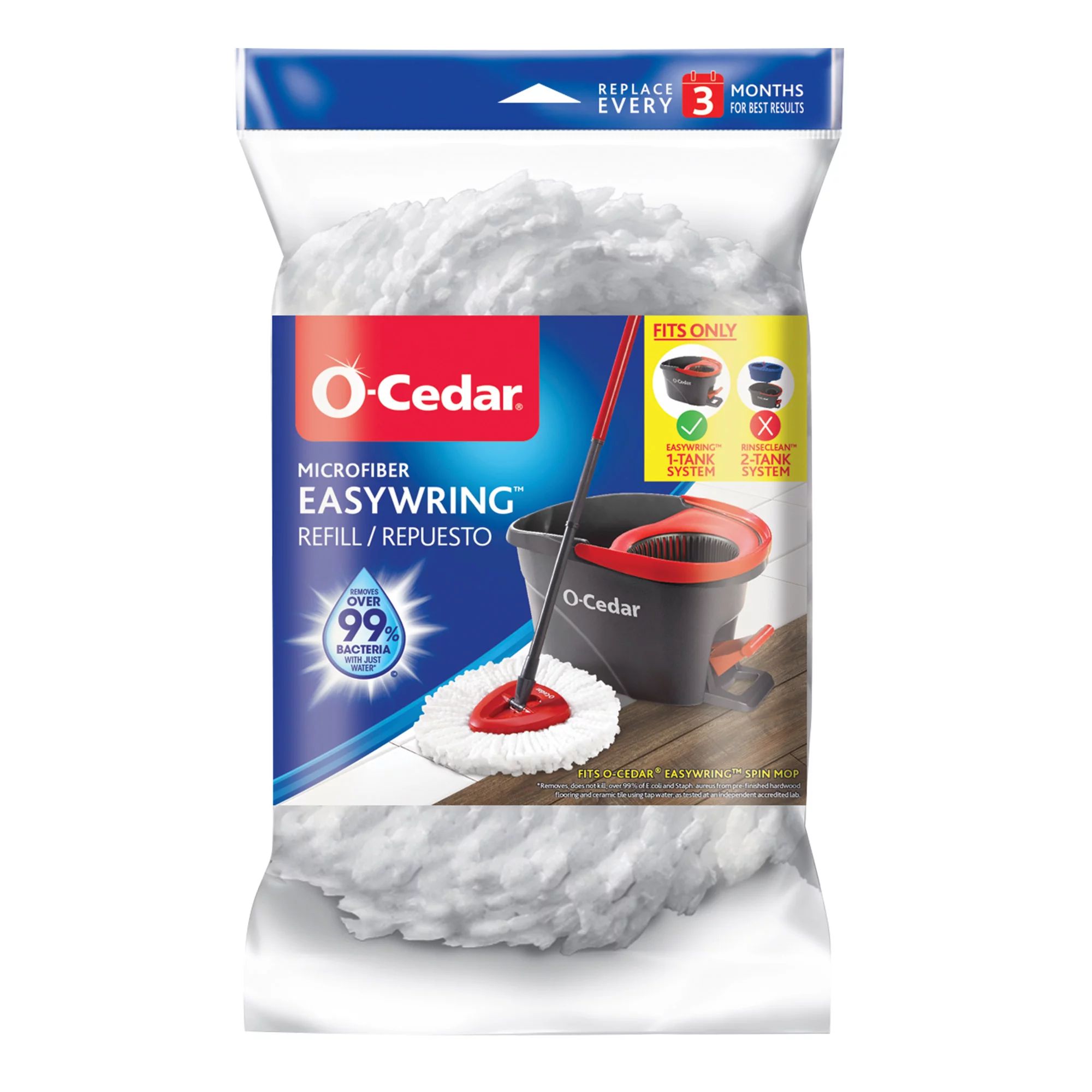 O-Cedar EasyWring™ Spin Mop Refill, Removes 99% of Bacteria | Walmart (US)