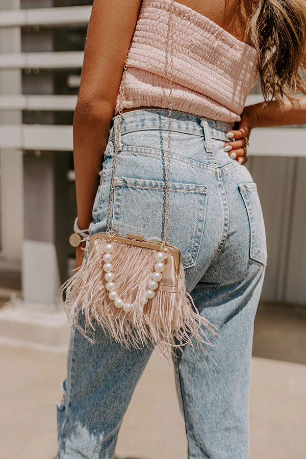 Simply Divine Feather Clutch In Blush • Impressions Online Boutique | Impressions Online Boutique