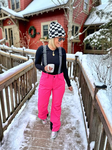 These @amazon ski clothes passed the test the first day!!! Kept me warm and dry!!!! 
Long sleeve tee sized up to medium 
Ski pants and jacket set sized up to medium 
Boots TTS

#LTKtravel #LTKSeasonal #LTKstyletip