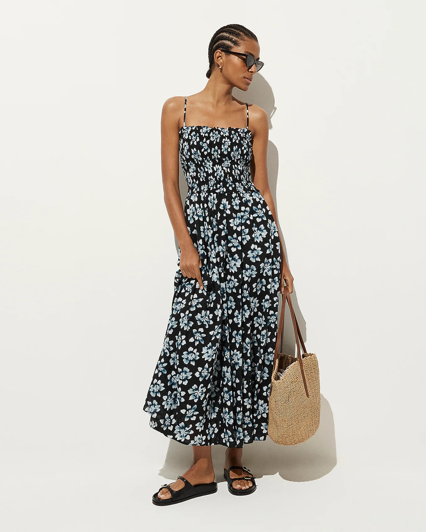 Smocked maxi dress in cotton voile floral print | J. Crew US