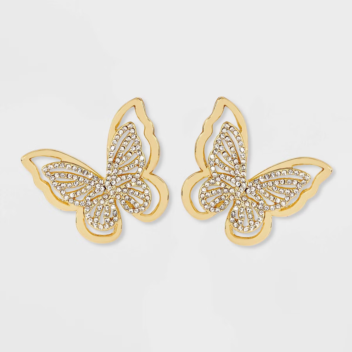 SUGARFIX by BaubleBar Butterfly Statement Stud Earrings - Gold | Target
