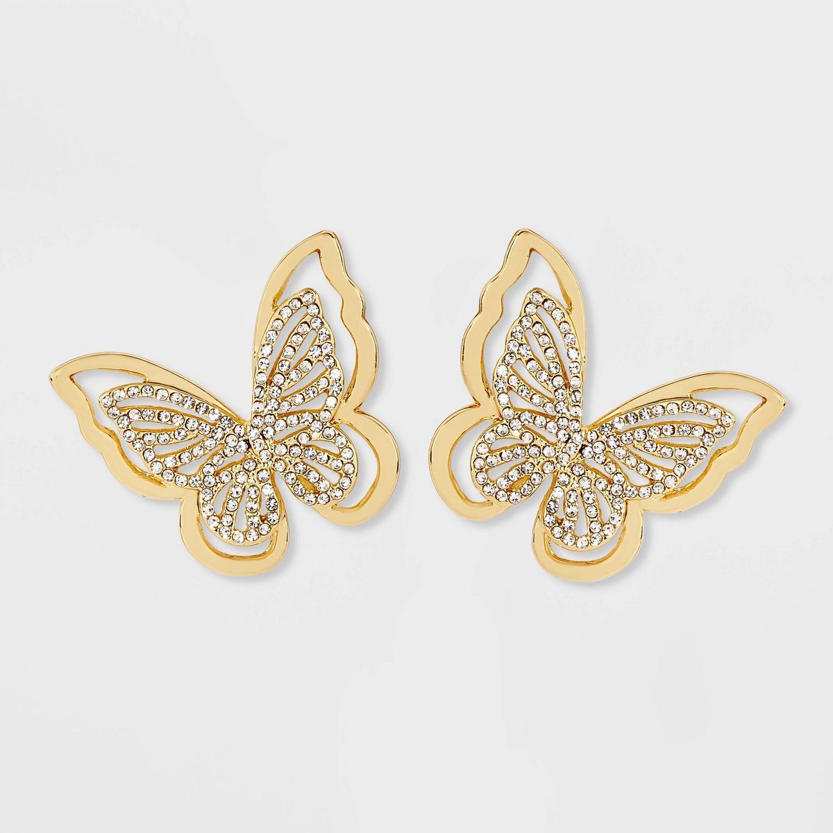 SUGARFIX by BaubleBar Butterfly Statement Stud Earrings - Gold | Target