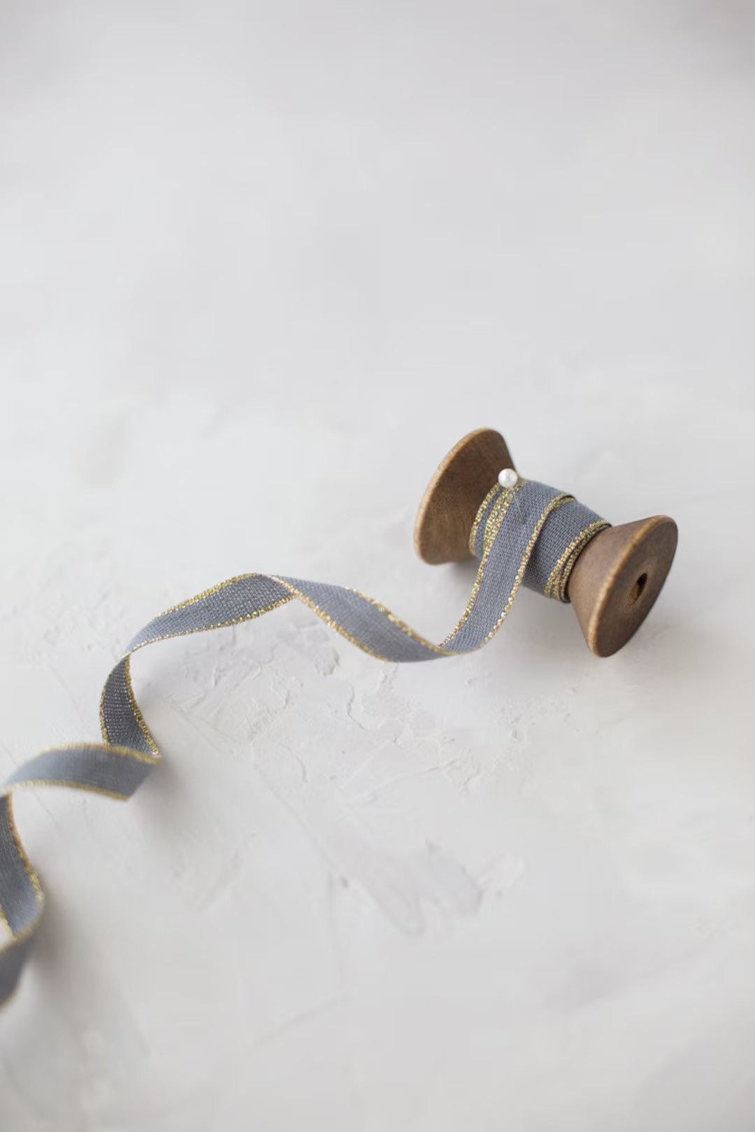 Gravel Gray Gold Metallic Edge Italian Drittofilo Cotton Ribbon 3/8 - Etsy | Etsy (US)