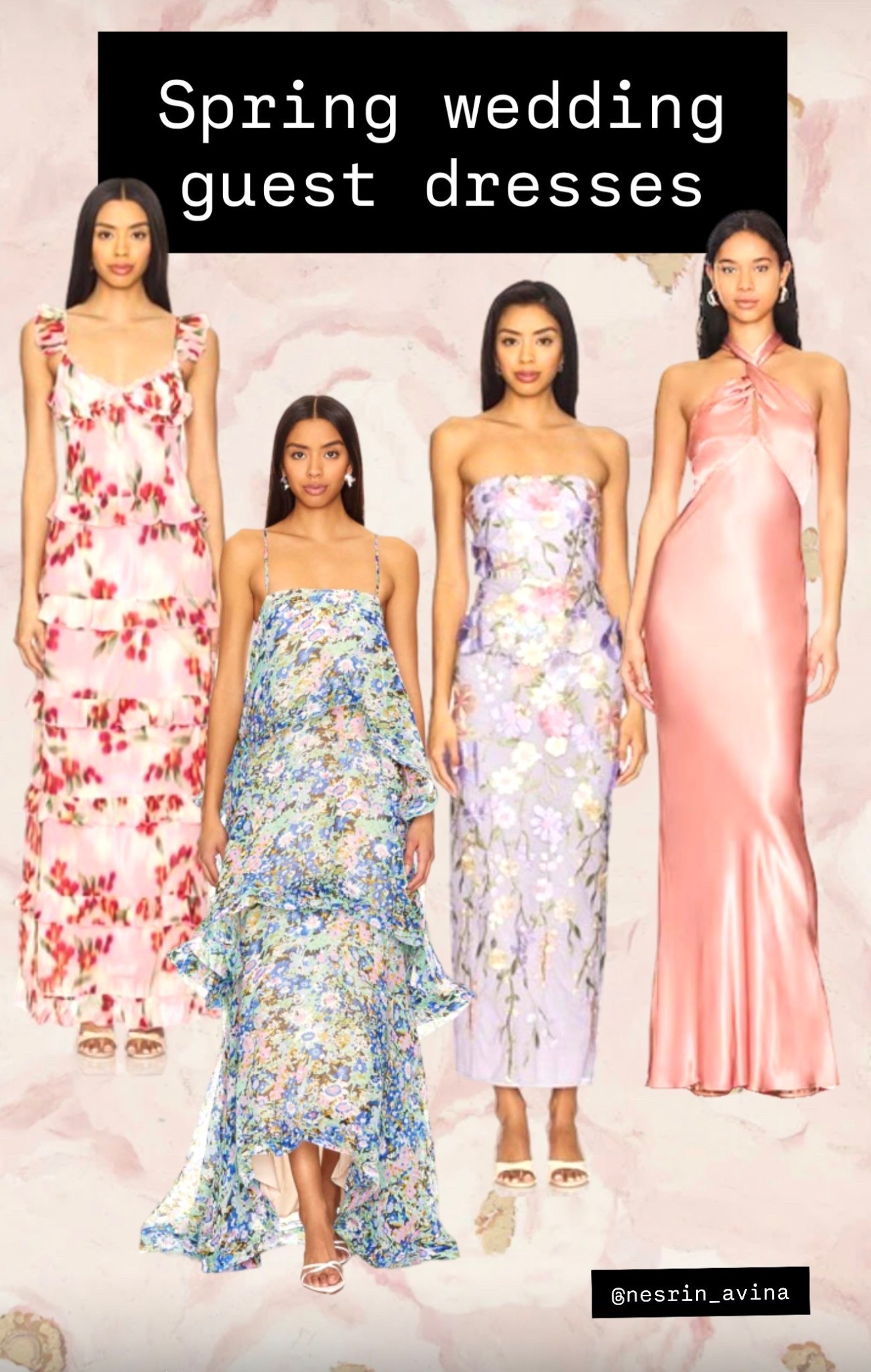 Spring wedding guest dresses #weddinguestdress
Floral maxi wedding guest dress 