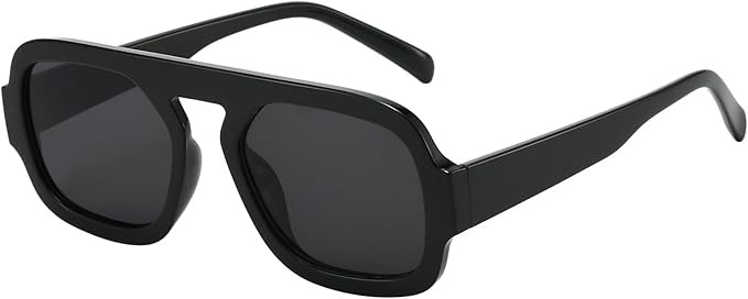 Trendy Square Aviator Sunglasses for Women Flat Top Designer Stylish Frame Sun Glasses Vintage Sh... | Amazon (US)