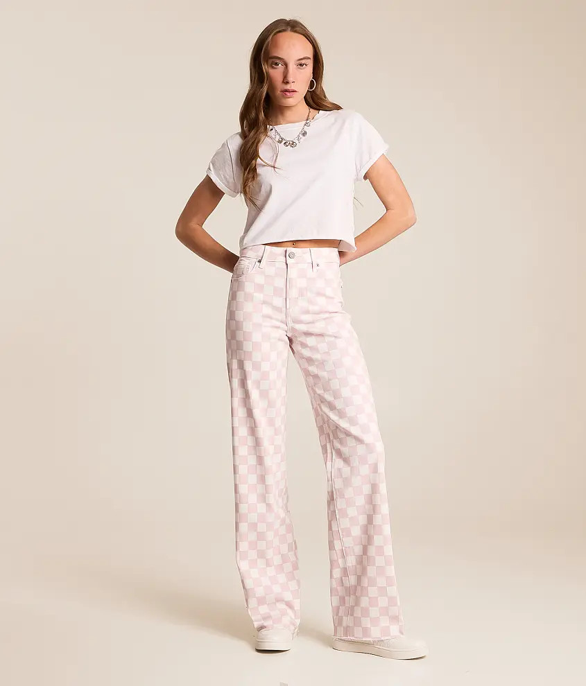 Sloane Dad Checker Print Stretch Jean | Buckle