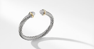 Cable Classics Bracelet with Diamonds and 18K Gold, 7mm | David Yurman