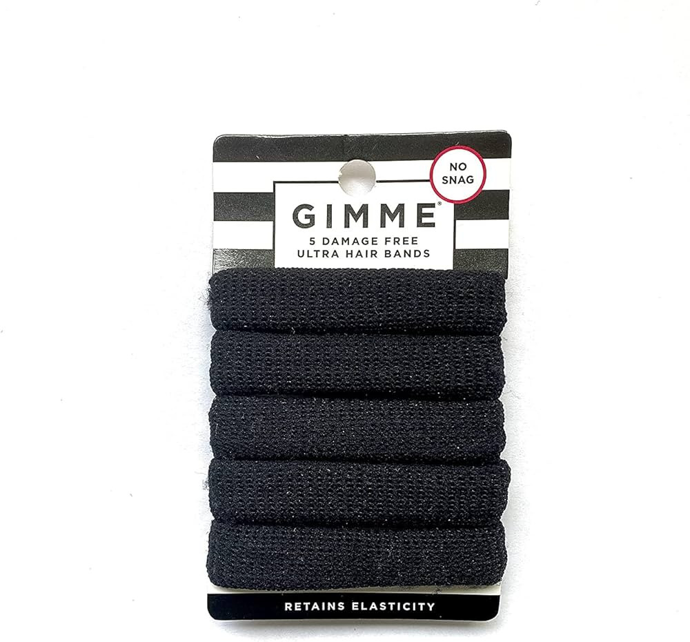 Gimme Beauty - Thick Fit No Damage Hair Ties - Black - Seamless Microfiber Elastics - Thick Hair Acc | Amazon (US)