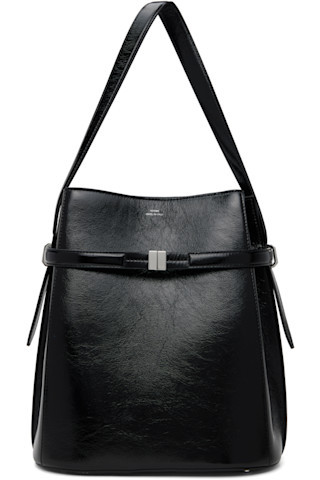 Black Belted Naplack Leather Bucket Bag | SSENSE