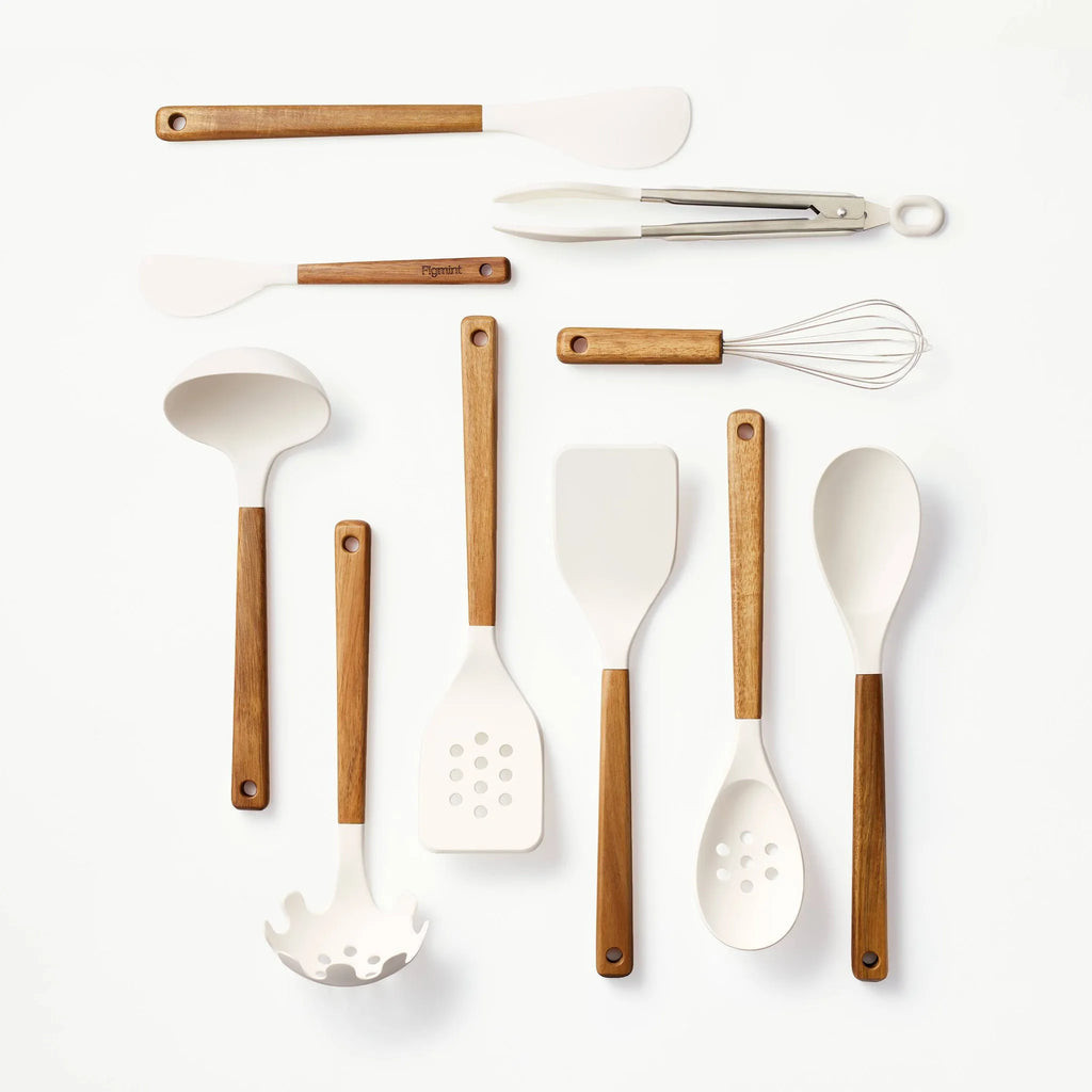 Figmint 10pc Wood/nylon Kitchen Utensil Set Brown - ™ | REBEL (formerly Rebelstork)