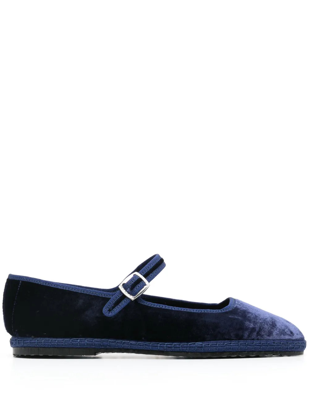 Scarosso Petra Velvet Ballerina Shoes | Blue | FARFETCH BR | Farfetch (BR)