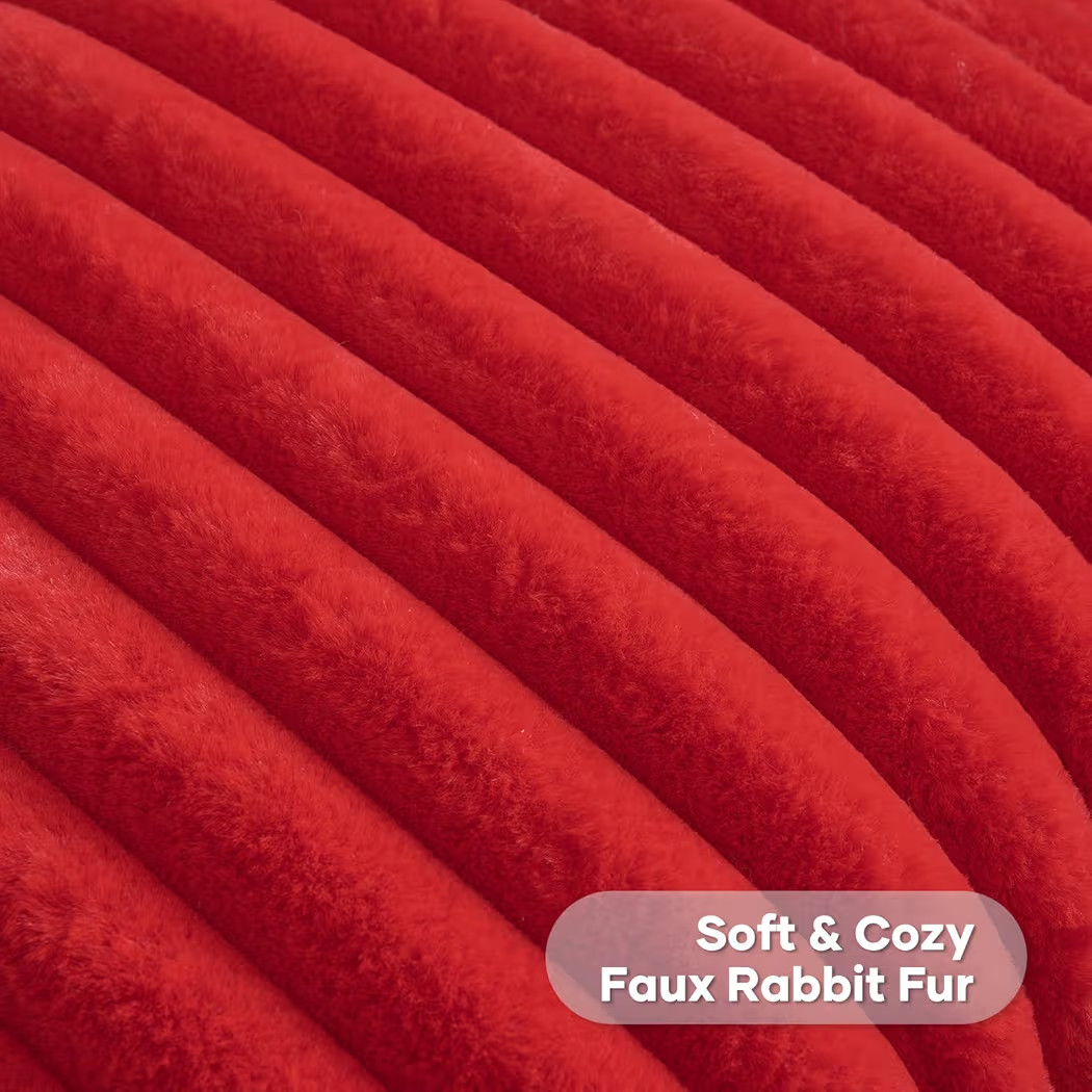 FUTEI Christmas Red Throw Pillow Covers Set of 2, 20x20 Inch Striped Texture Cushion Cases with S... | Amazon (US)