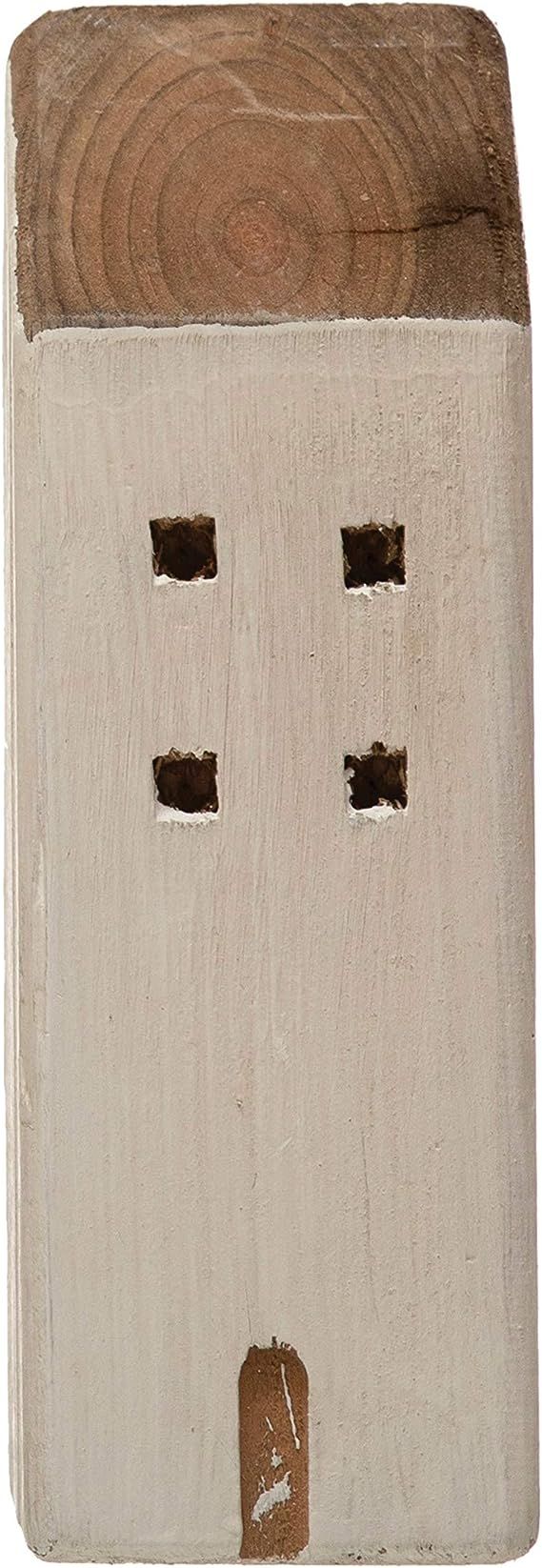 Amazon.com: Creative Co-Op 3-1/4" Square x 9-1/2"H Reclaimed Wood House, Natural & White (Each On... | Amazon (US)
