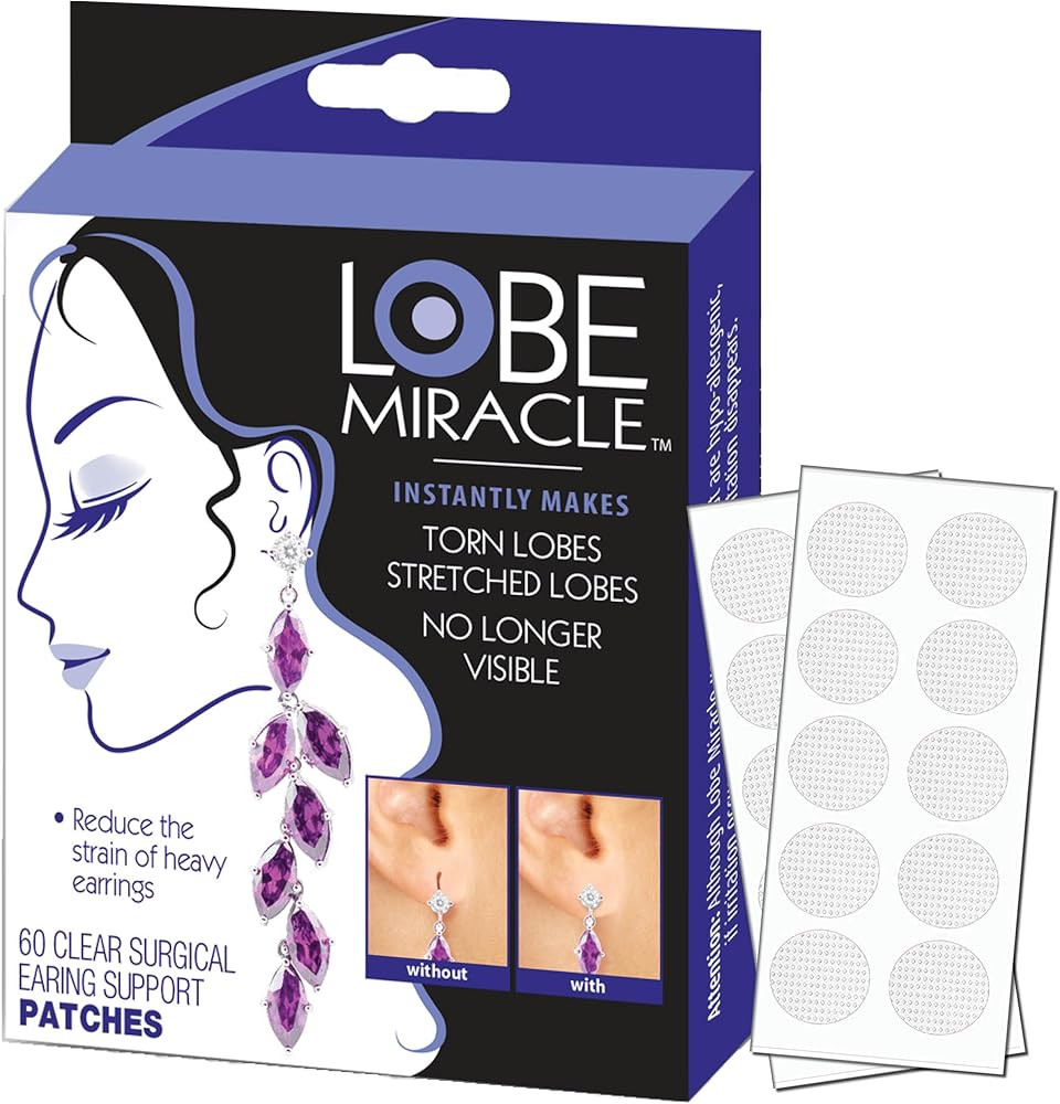 Lobe Miracle- Clear Earring Support Patches - Earring Backs For Droopy Ears - Ear Care Products f... | Amazon (US)