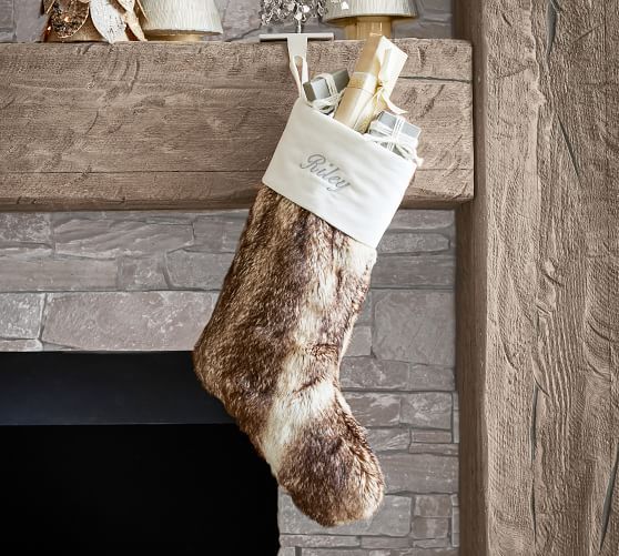 Ombre Faux Fur Stockings | Pottery Barn (US)