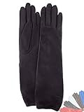 Long Black Leather Gloves - Genuine Italian Leather Gloves Cashmere Lined | Amazon (US)