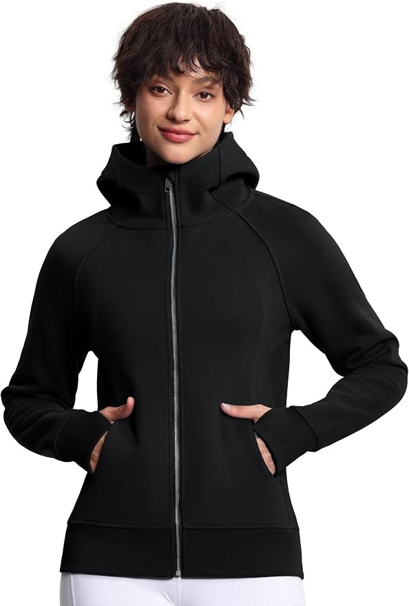 THE GYM PEOPLE Women's Zip Up Hoodies Fleece Workout Jackets Sweatshirts with Pockets Thumb Hole | Amazon (US)