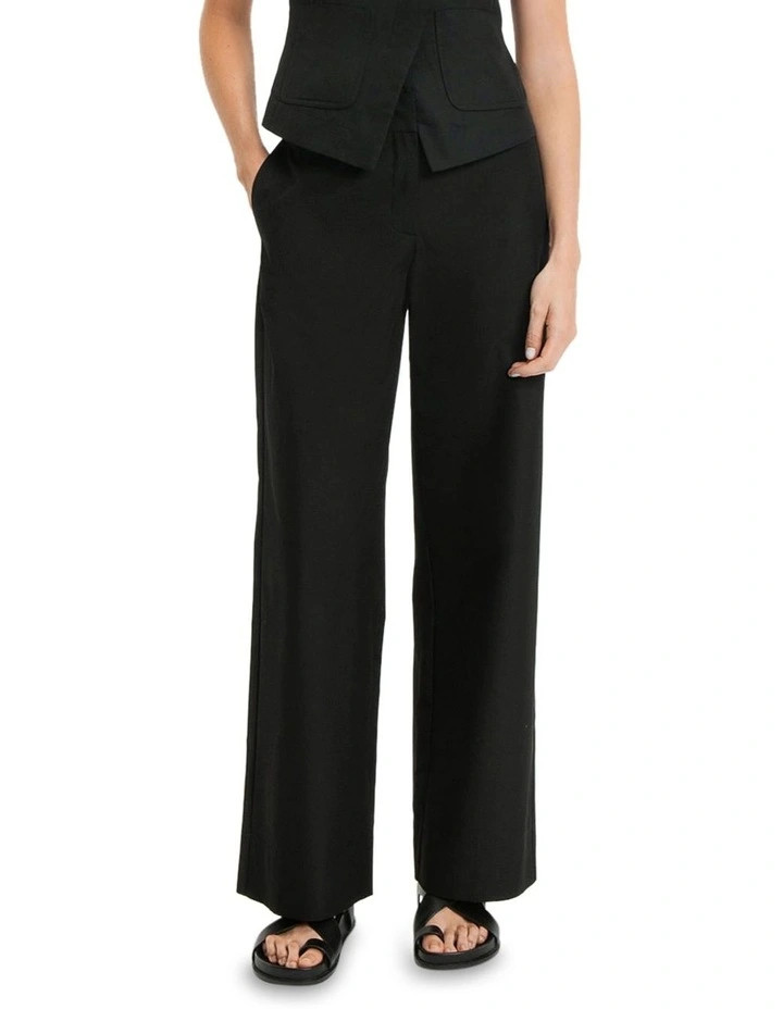 Cotton Straight Leg Pant in Black | Myer