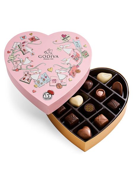 Godiva Chocolatier 14-Piece Valentine's Day Chocolate Gift Box in Paper Heart | Neiman Marcus