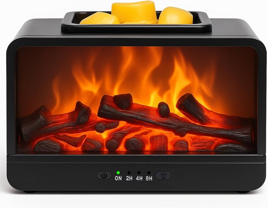 MeplLivs Dynamics Flame Fireplace Electric Wax Melt Warmer PTC Heating Plate Monochromatic Wax Bu... | Amazon (US)