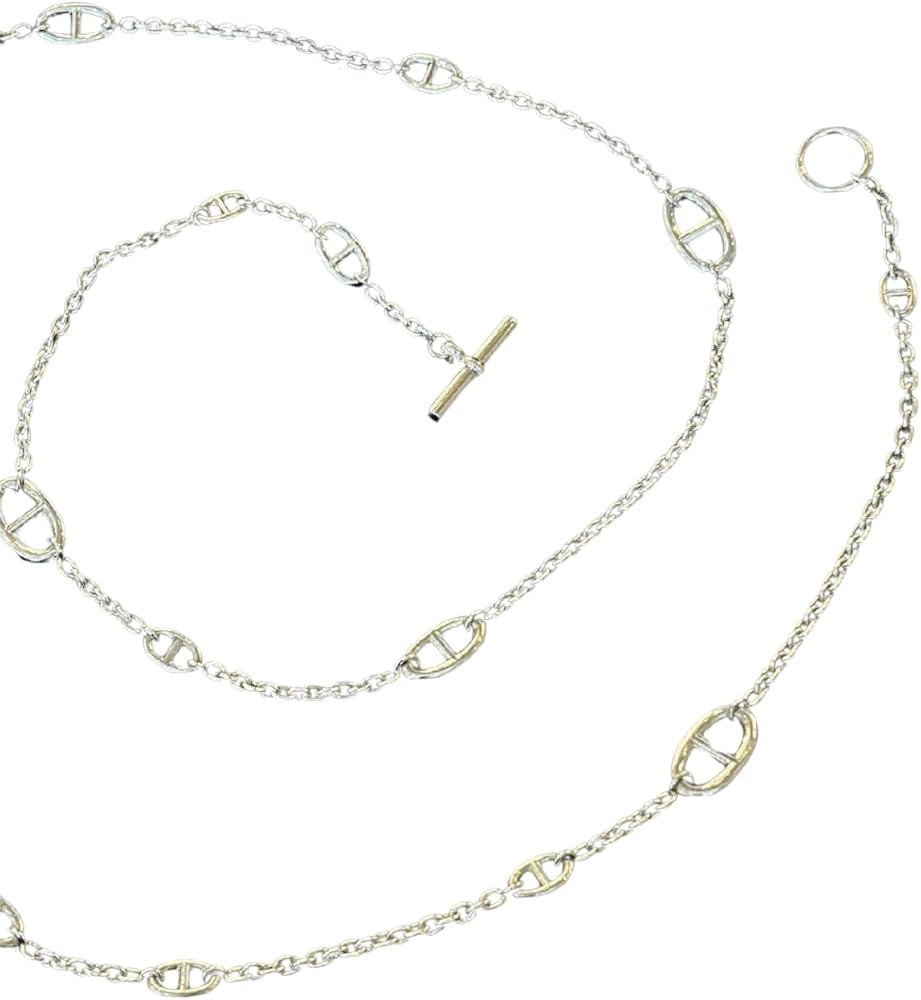 Silver Necklace for Women – Stylish Statement Necklace with Unique T-Buckle, Elegant Silver Jew... | Amazon (US)