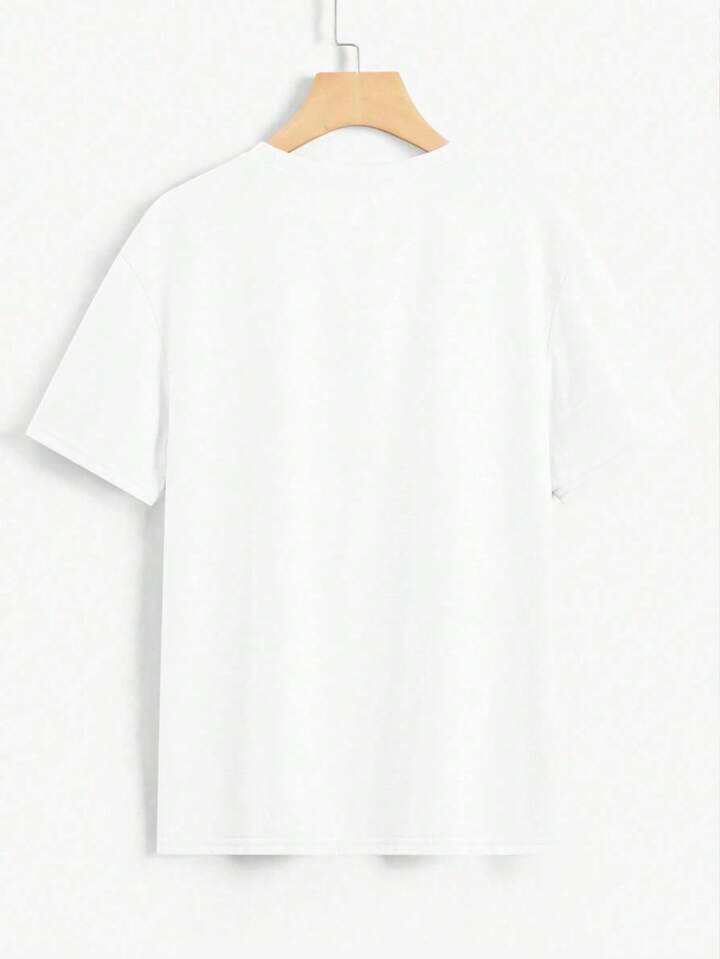 SHEIN MOOSTA Women's Street Style Short Sleeve T-Shirt, All White, Cute Summer Top, Vacation Vibe | SHEIN