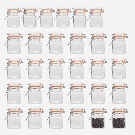 Encheng 4 oz Glass Jars With Airtight Lids And Leak Proof Rubber Gasket,Small Mason Jars With Hin... | Amazon (US)