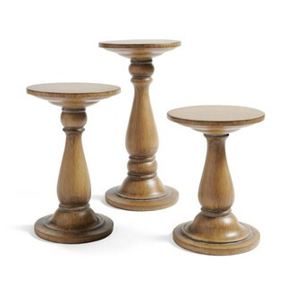 Faux Wood Round Stands, Set of Three | Grandin Road | Grandin Road