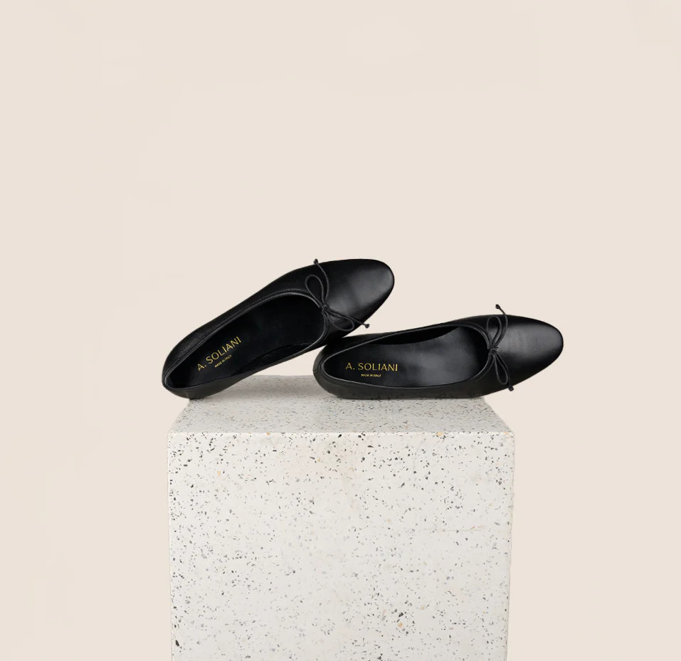 Como Black Leather Flats | A. Soliani | Made in Italy | A.Soliani