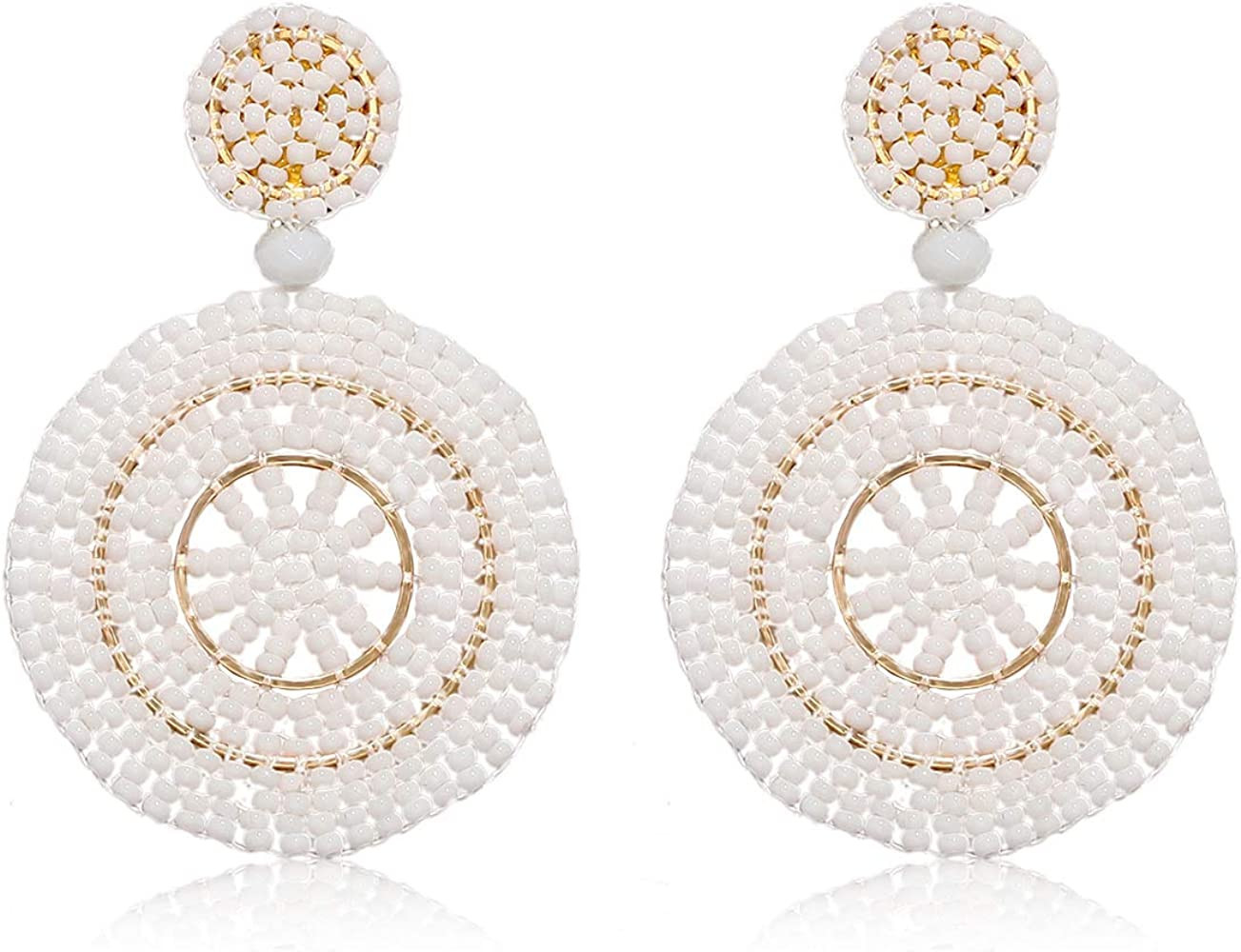 CEALXHENY Beaded Drop Earrings for Women Handmade Colorful Amazon Beach #LTKfamily #LTKtravel | Amazon (US)